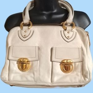 Marc Jacobs👜VINTAGE👜 'Blake' Snap pocket 👜Handbag👜Ivory/Cinnamon EUC